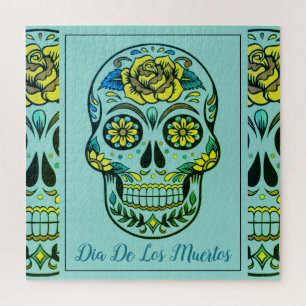 Sugar Skull Dia de Los Muertos Turquoise Legpuzzel