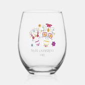 Sugar Skull Dia de los Muertos Wijnglas Zonder Voet (Voorkant)