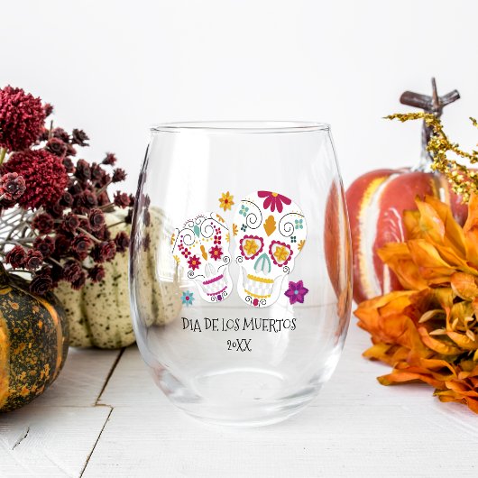 Sugar Skull Dia de los Muertos Wijnglas Zonder Voet