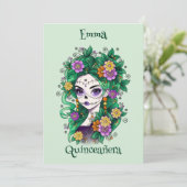 Sugar Skull Dia de Muertos Quinceañera Spaans Kaart (Staand voorkant)