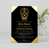 Sugar Skull Diamond Vrijgezellenfeest Folie Folie Uitnodiging (Staand Voorkant)