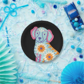 Sugar Skull Dog Day van de dode papieren Borden Papieren Bordje (Feest)
