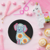 Sugar Skull Dog Day van de dode papieren Borden Papieren Bordje (Feest)