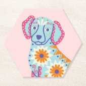 Sugar Skull Dog Day van het Dead Paper Onderzetter (Voorkant)