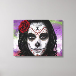 Sugar Skull - door Morgan Design Canvas Afdruk