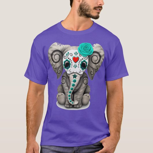 Sugar Skull Elephant T shirt Day Of The Dead (Voorkant)