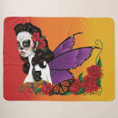 Sugar Skull Fairy Sunset Sherpa Deken (Voorkant (horizontaal))
