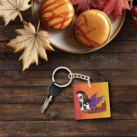 Sugar Skull Fairy Sunset Sleutelhanger