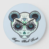 Sugar Skull Ferret Clock Grote Klok (Voorkant)