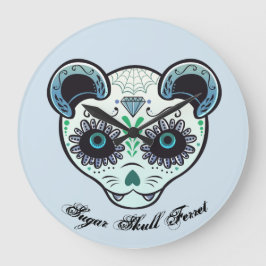 Sugar Skull Ferret Clock Grote Klok