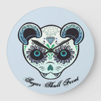 Sugar Skull Ferret Clock Grote Klok