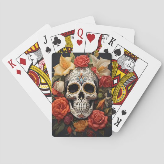 Sugar Skull Floral Klassieke speelkaarten (Achterkant)