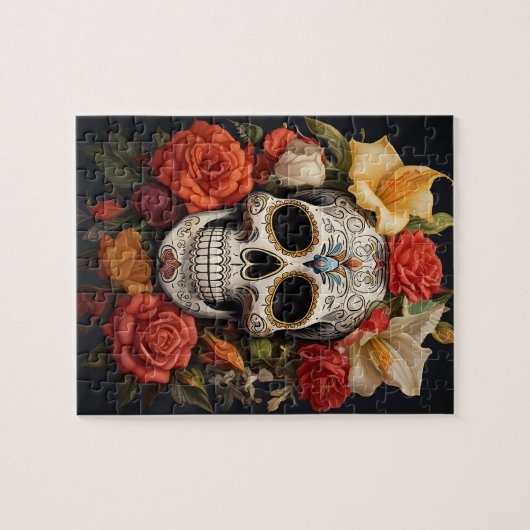 Sugar Skull Floral Puzzel Legpuzzel (Horizontaal)