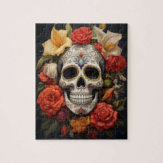 Sugar Skull Floral Puzzel Legpuzzel (Verticaal)