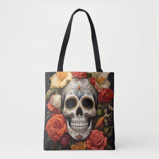 Sugar Skull Floral Tas (Voorkant)