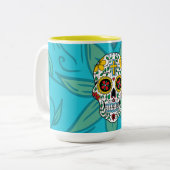 Sugar Skull Flower Eyes Mok (Voorkant links)