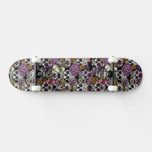 Sugar Skull Flower Ink Tekening Skateboard Deck (Horizontaal)