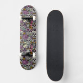 Sugar Skull Flower Ink Tekening Skateboard Deck (Voorkant)