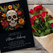 Sugar Skull Flowers Gotisch Vrijgezellenfeest Kaart
