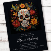 Sugar Skull Flowers Gotisch Vrijgezellenfeest Kaart