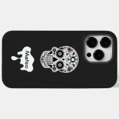 Sugar Skull Flowers Halloween Schattige Mooi Zwart Case-Mate iPhone Case (Achterkant (horizontaal))