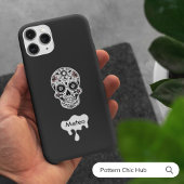 Sugar Skull Flowers Halloween Schattige Mooi Zwart Case-Mate iPhone Case