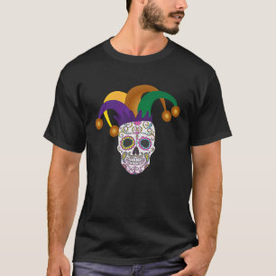 Sugar Skull Funny Mardi Gras Party Apparel Mannen T-shirt