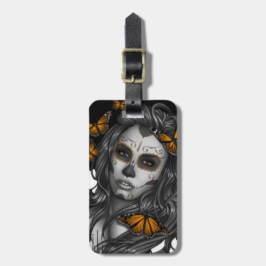 Sugar Skull Girl Bagagelabel (Voorkant verticaal)