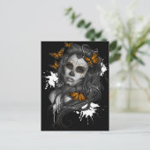 Sugar Skull Girl Briefkaart (Staand voorkant)