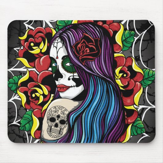 Sugar Skull Girl, Dia de los Muertos #9 Muismat (Voorkant)