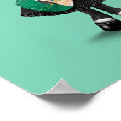 Sugar Skull Girl die Mexicaanse vlag speelt Poster (Hoek)