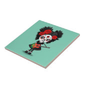 Sugar Skull Girl die Portugese vlag speelt Tegeltje (Zijkant)