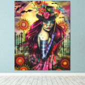 Sugar Skull Girl Fantasy Art van Molly Harrison Canvas Afdruk (Insitu (Houten vloer))