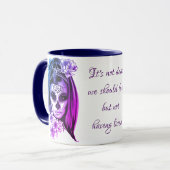 Sugar Skull Girl Paars en Blue Ombre Mok (Voorkant links)