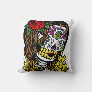Sugar Skull Girl Pillow Kussen