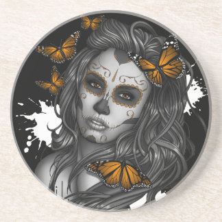 Sugar Skull Girl Zandsteen Onderzetter