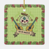Sugar Skull & Gitaren Dia de Muertos | Keramische  Keramisch Ornament (Achterkant)