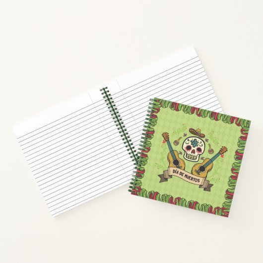 Sugar Skull & Gitaren Dia de Muertos | Notitieboek (Binnen)