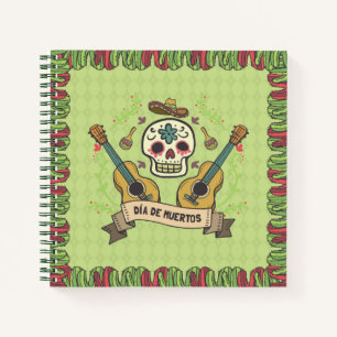 Sugar Skull & Gitaren Dia de Muertos   Notitieboek