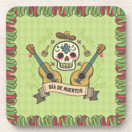 Sugar Skull & Gitaren Dia de Muertos | Onderzetter
