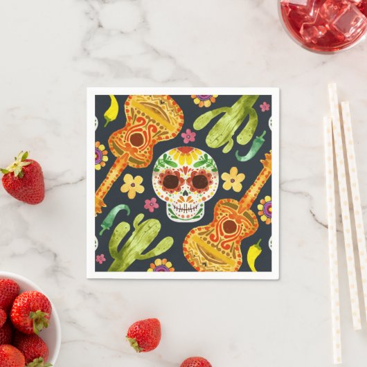 Sugar Skull & Gitaren Dia de Muertos | Servet (Insitu)