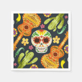Sugar Skull & Gitaren Dia de Muertos | Servet (Voorkant)