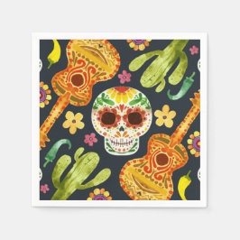Sugar Skull & Gitaren Dia de Muertos | Servet
