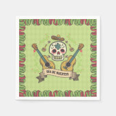 Sugar Skull & Gitaren Dia de Muertos | Servet (Voorkant)