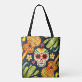 Sugar Skull & Gitaren Dia de Muertos | Tote bag (Achterkant)