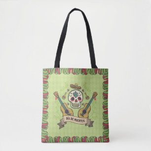 Sugar Skull & Gitaren Dia de Muertos   Tote bag