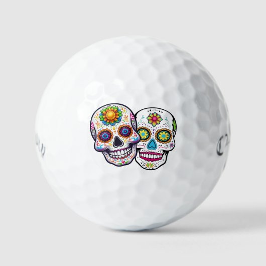 Sugar Skull Golf Balls - Dia de los Muertos Gift Golfballen (Voorkant)