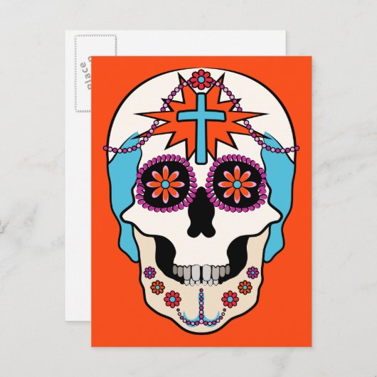 Sugar Skull Graphic Briefkaart (Voorkant / Achterkant)
