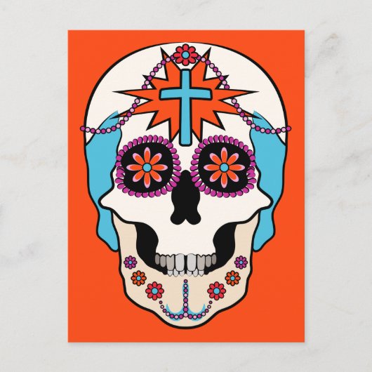 Sugar Skull Graphic Briefkaart (Voorkant)