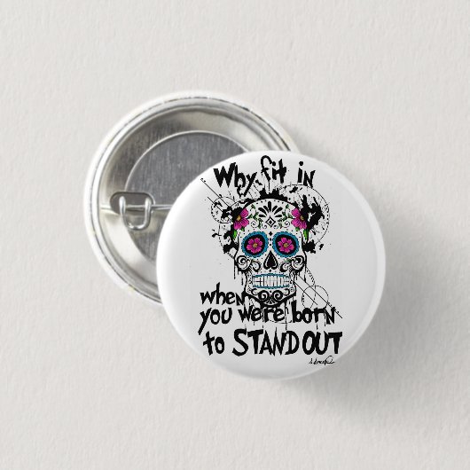 Sugar Skull & Graphics Pin Badge Button (Voorkant /achterkant)
